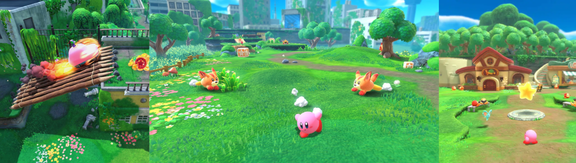 Three screenshots of gameplay.