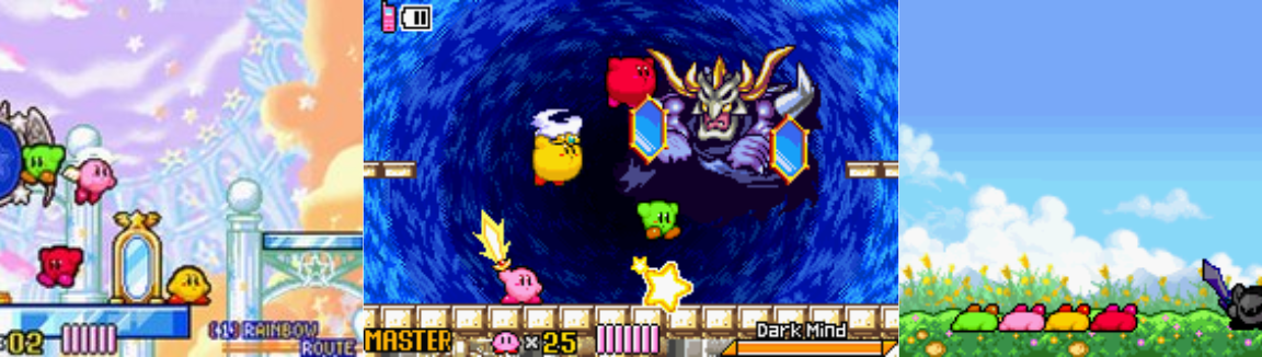 Three screenshots of gameplay.