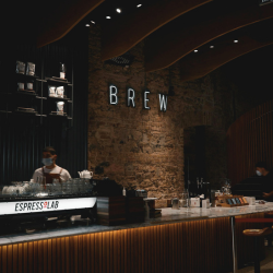 A coffee shop named Brew